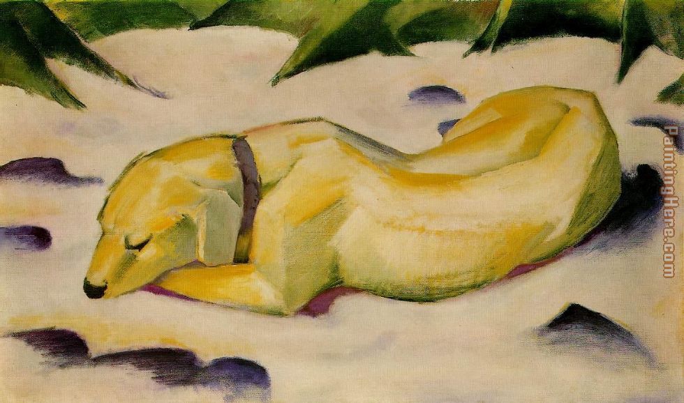 Dog Lying in the Snow painting - Franz Marc Dog Lying in the Snow art painting